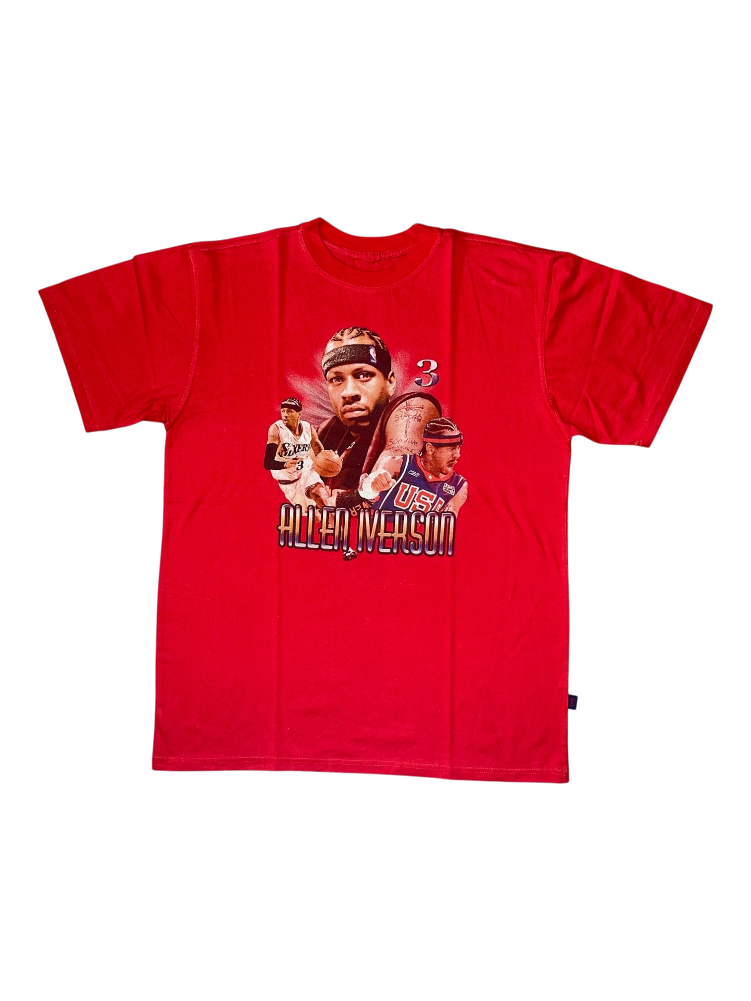 VINTAGE NBA 76ERS ALLEN "AI" IVERSON RED TEE